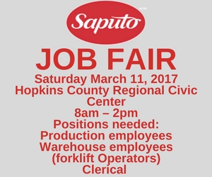 Saputo Holding Job Fair on Saturday March 11th
