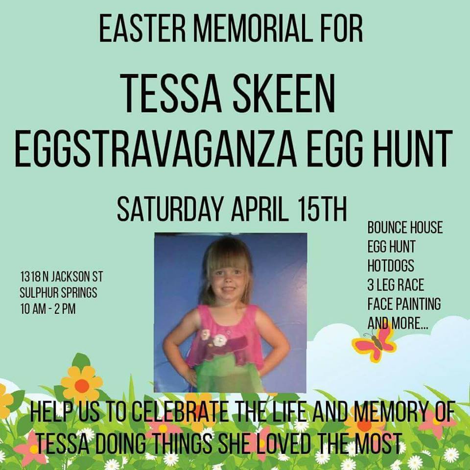 Eggstravaganza Egg Hunt-Easter Memorial for Tessa Skeen on April 15th