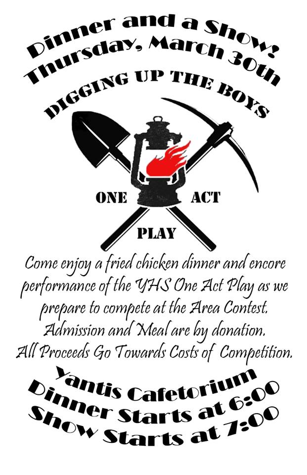 Dinner and a Show to Benefit Yantis One Act Play on March 30th