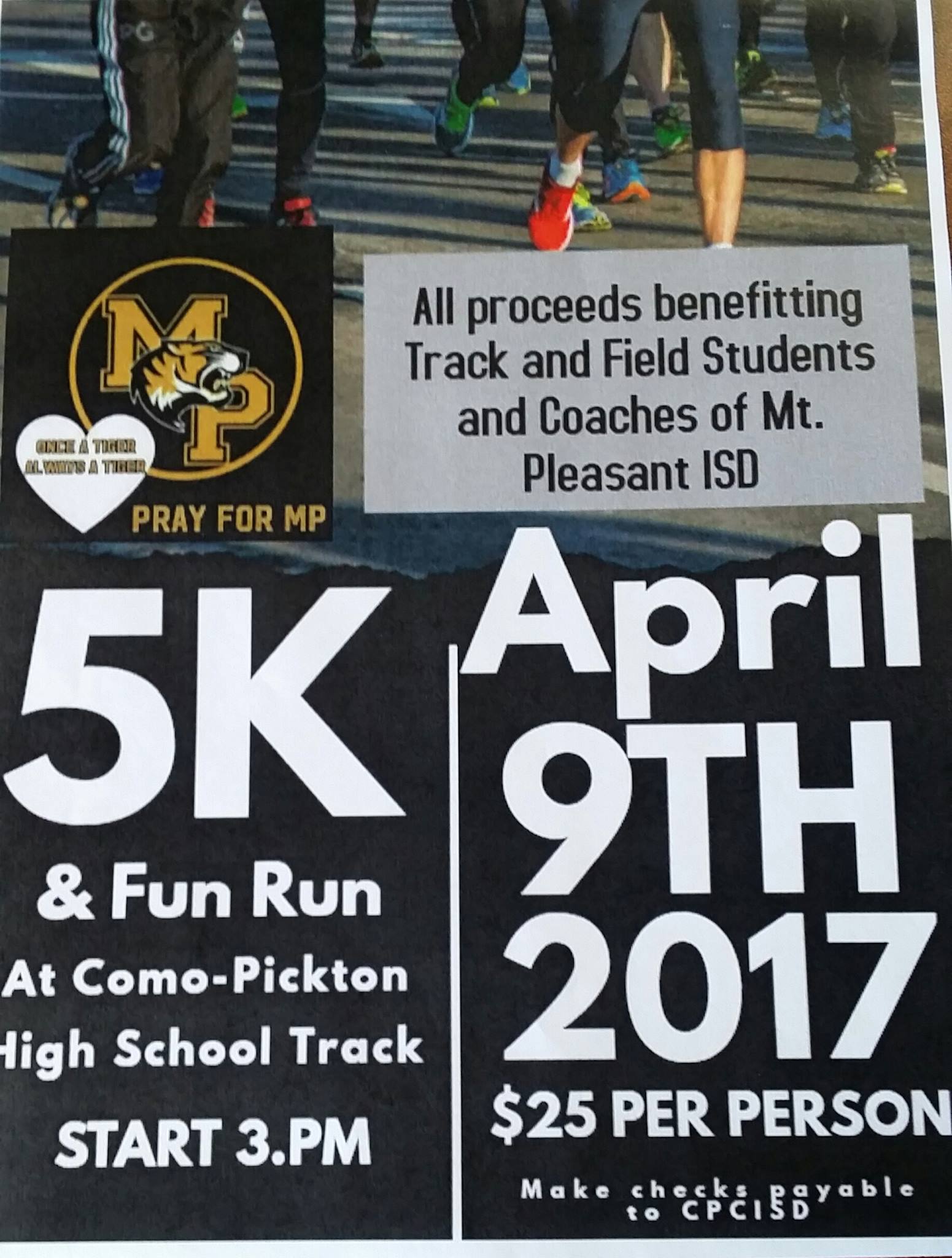 CPCISD Hosting Fun Run to Benefit Students and Coaches from Mt Pleasant High School