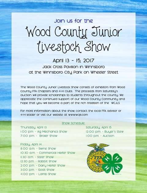 Wood County Junior Livestock Show April 13th-15th