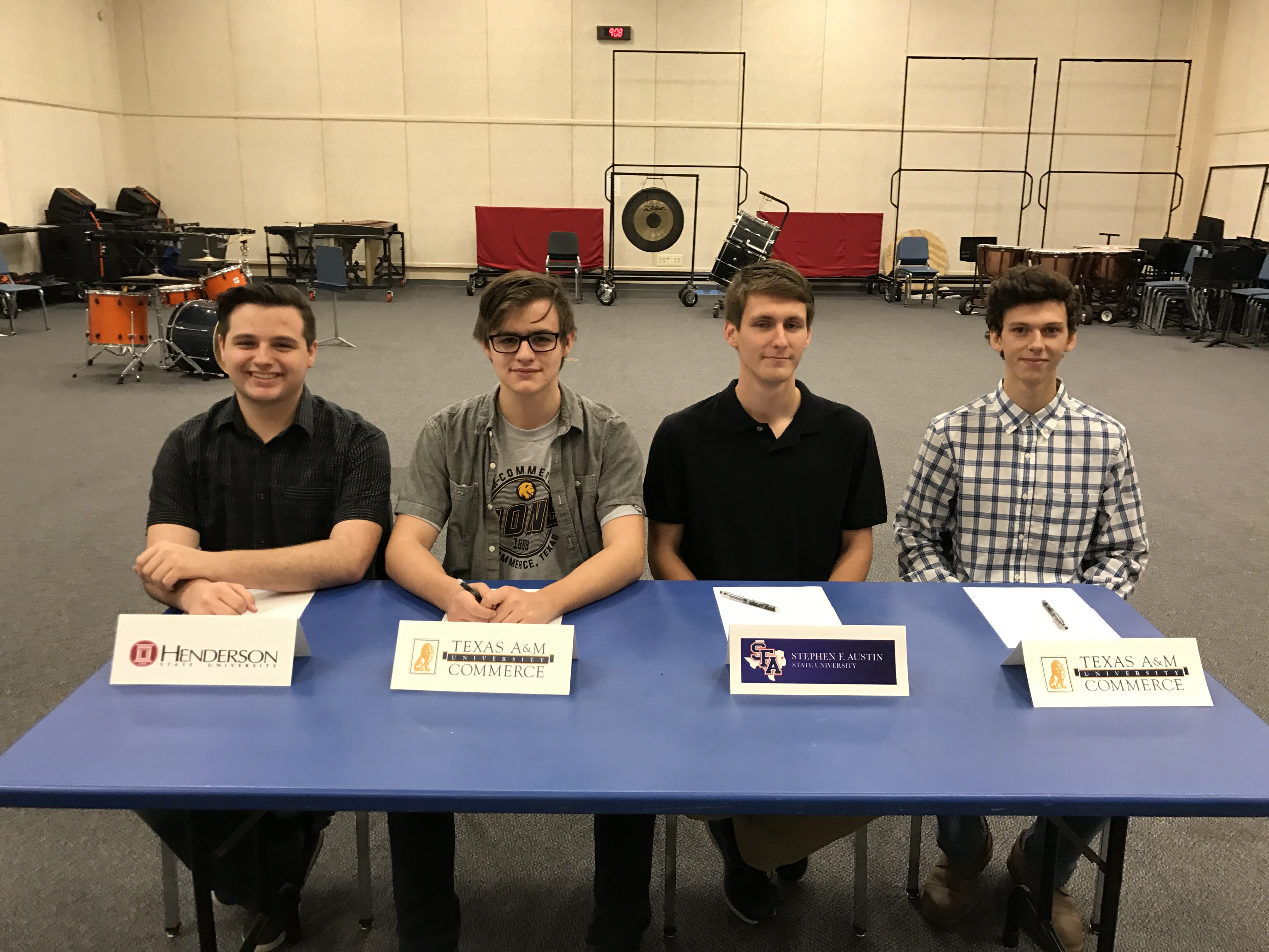 Four SSHS Band Students Sign College Scholarships at SSHS Band Signing Day