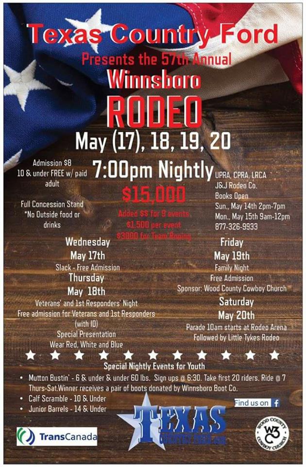 57th Annual Winnsboro Rodeo Coming Up May 18th-20th