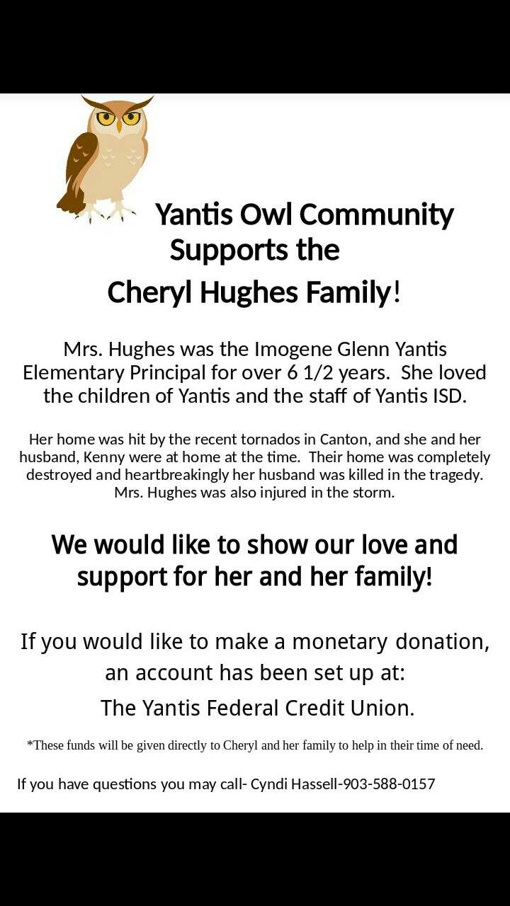 Yantis Owl Community Raising Money for Former Principal Whose Home was Destroyed by Tornado