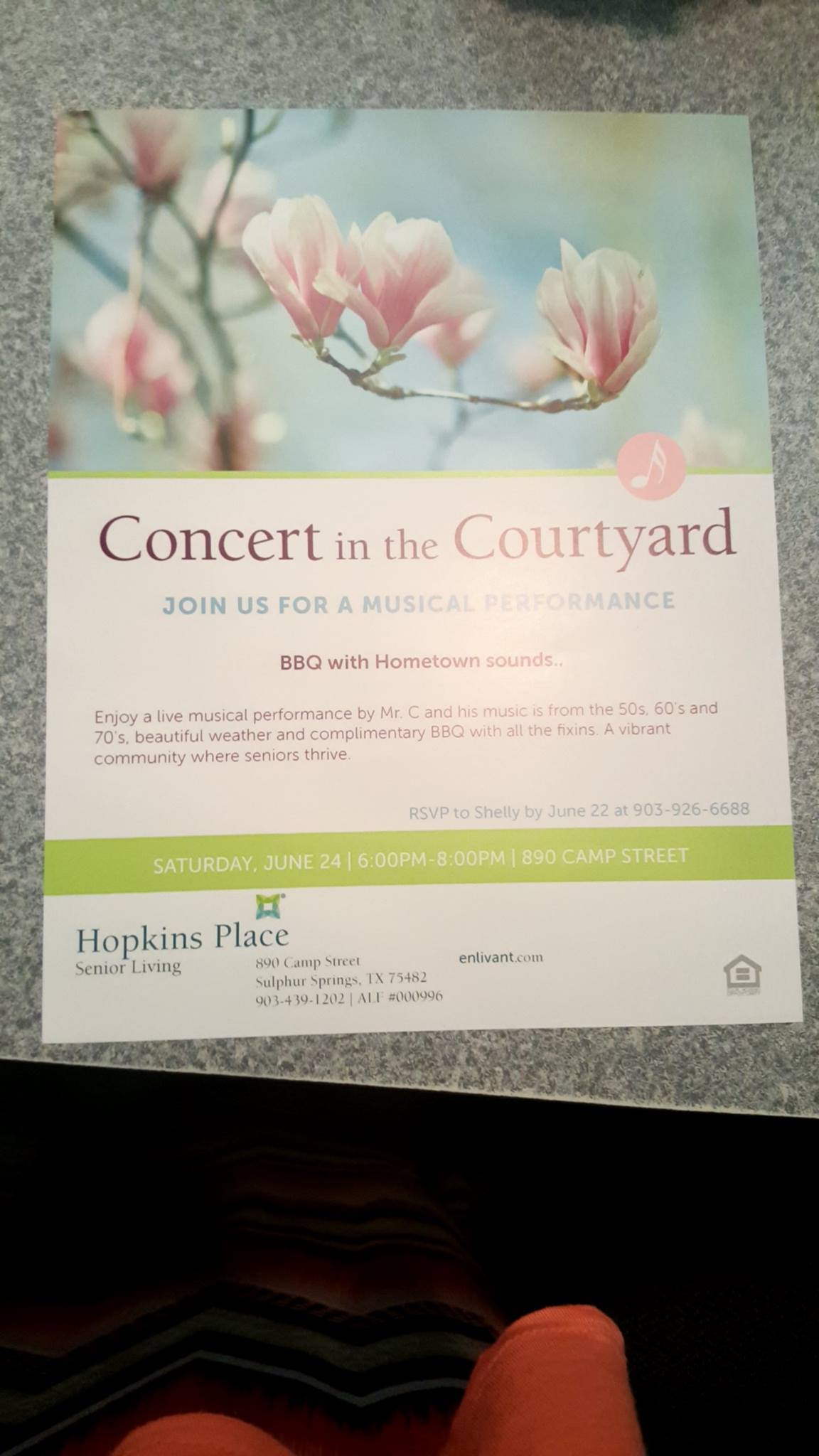 Hopkins House will be Hosting a Free Dinner and Concert on Saturday, June 24th