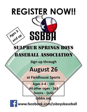 Registration for SS Boys Baseball Association Fall Ball Ends August 26th