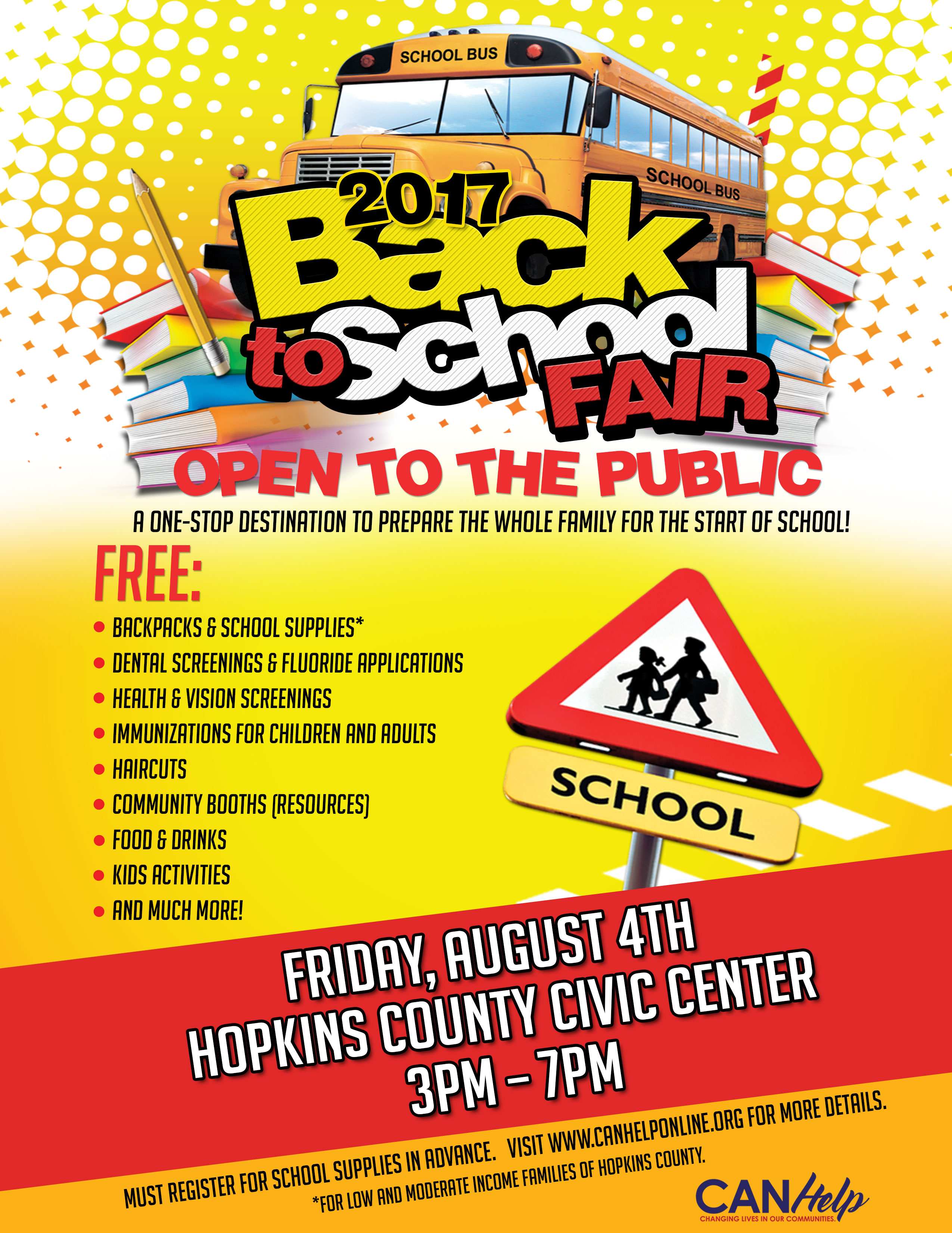 CANHelp Back to School Fair on Friday at Hopkins County Civic Center