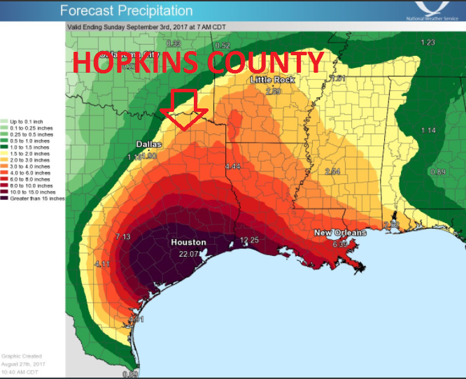 National Weather Service Includes Hopkins County in Hazardous Weather Outlook for Next 7 Days