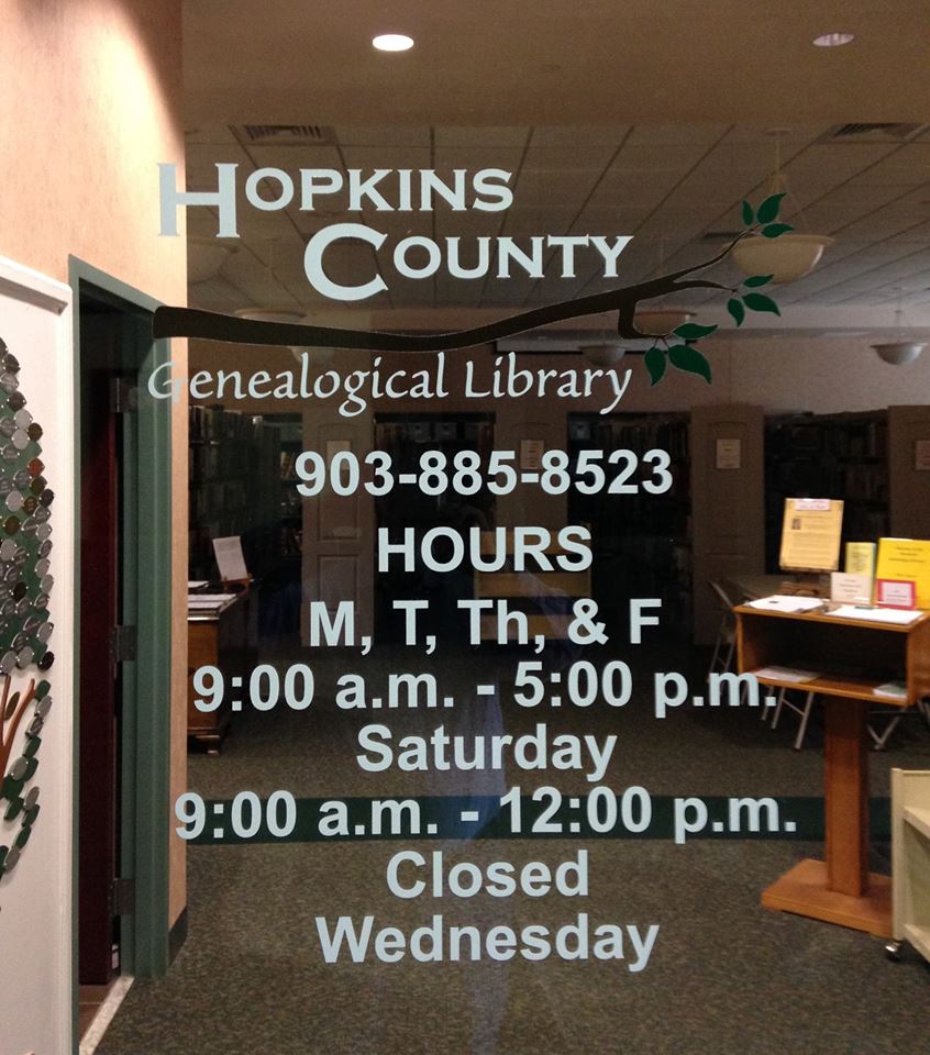 Hopkins County Genealogical Society Monthly Meeting Featuring Matt White on September 21st