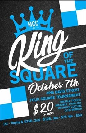 Mother’s Culture Club Annual ‘King of the Square’ Four Square Tournament October 7th
