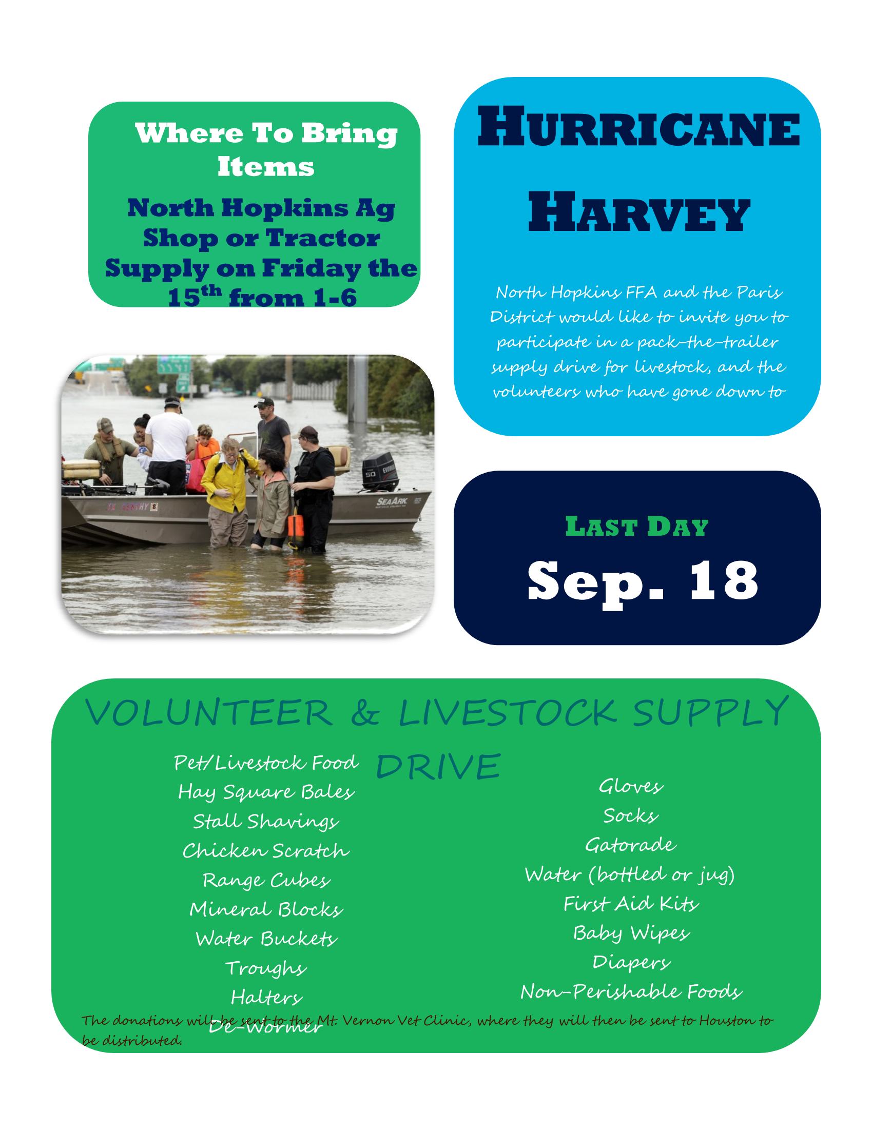 North Hopkins FFA Collecting Donations for Hurricane Harvey Relief