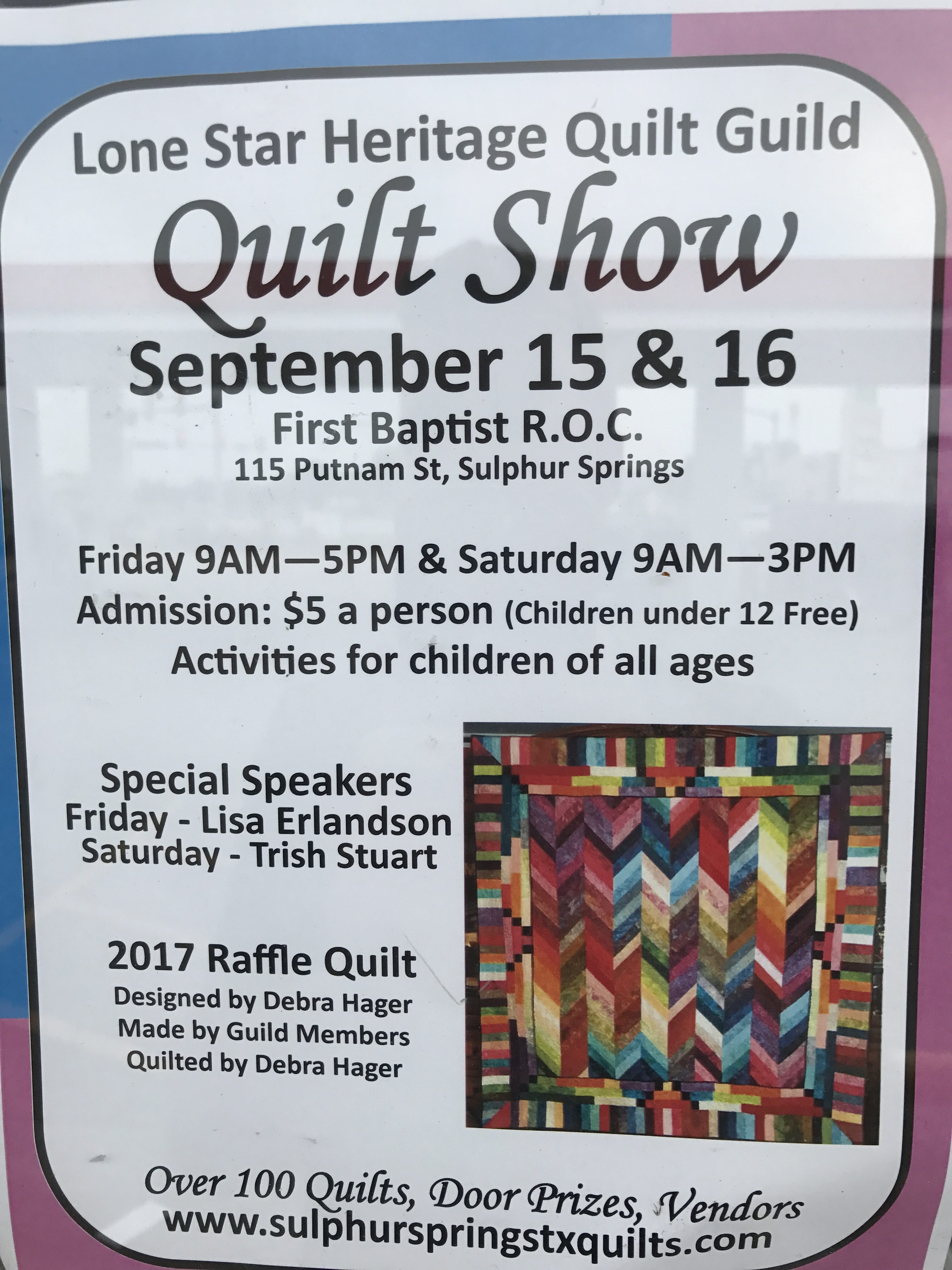 Lone Star Heritage Quilt Guild Quilt Show September 15th and 16th