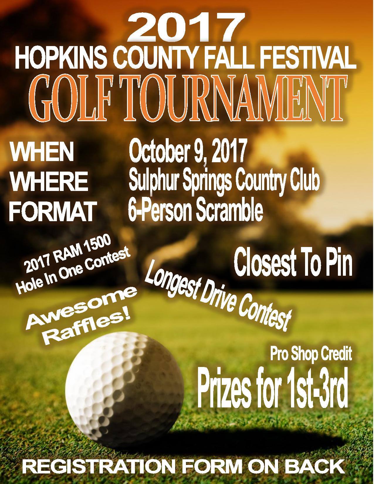 Time Running Out to Register for Fall Festival Golf Tournament on October 9th