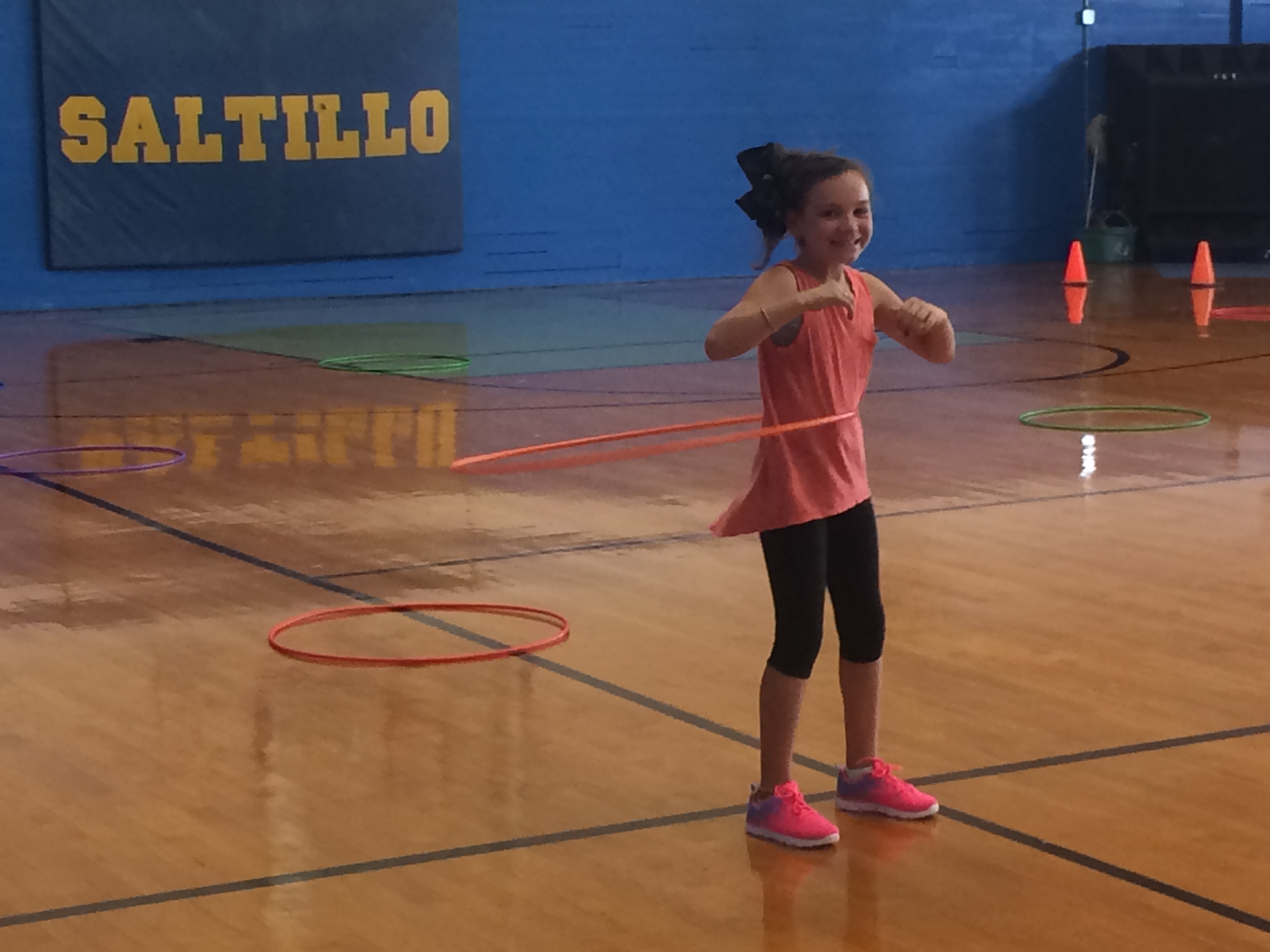 Ana Servin, a 4th grade student at Saltillo ISD, Breaks Hula Hoop Record
