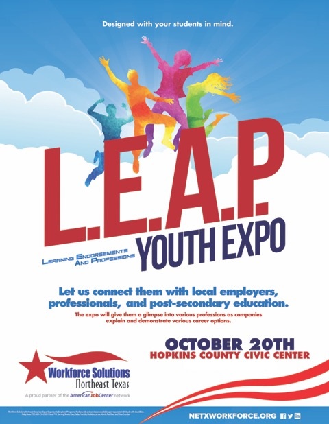 LEAP Youth Career Expo at the Hopkins County Civic Center on October 20th