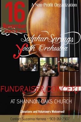 Sulphur Springs Youth Orchestra Fundraiser Concert at Shannon Oaks Church Tomorrow