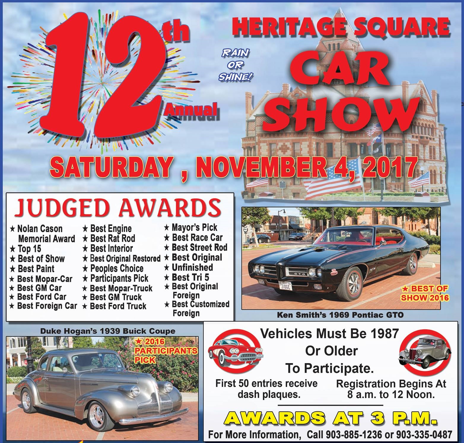 12th Annual Heritage Square Car Show on Saturday November 4th