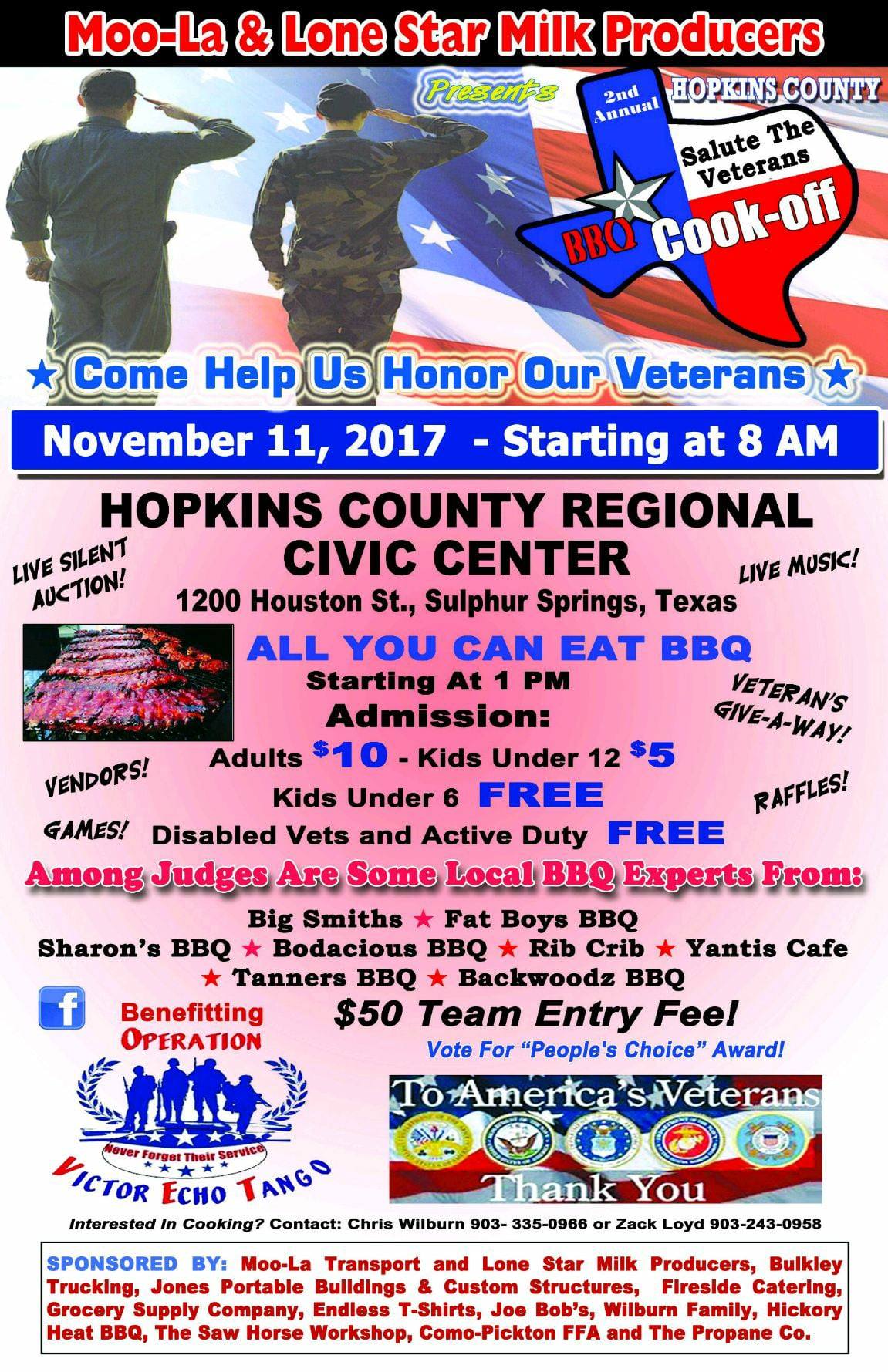All-You-Can-Eat Salute the Veterans BBQ Cook-Off on Saturday at Civic Center