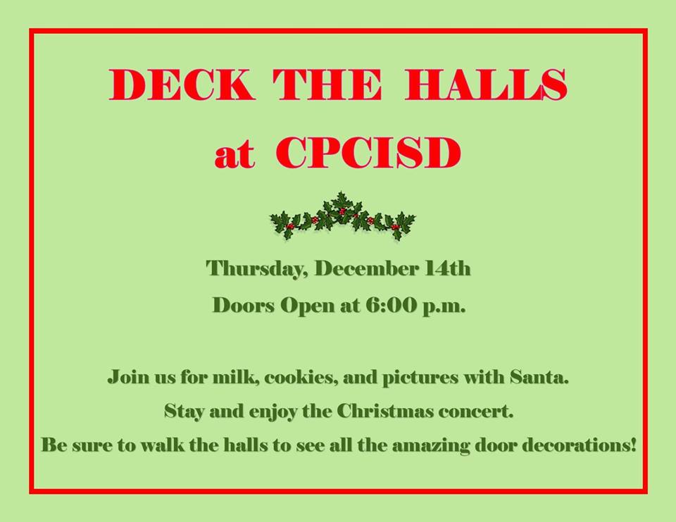 Como-Pickton ISD Hosting Deck the Halls at CPCISD Thursday Night