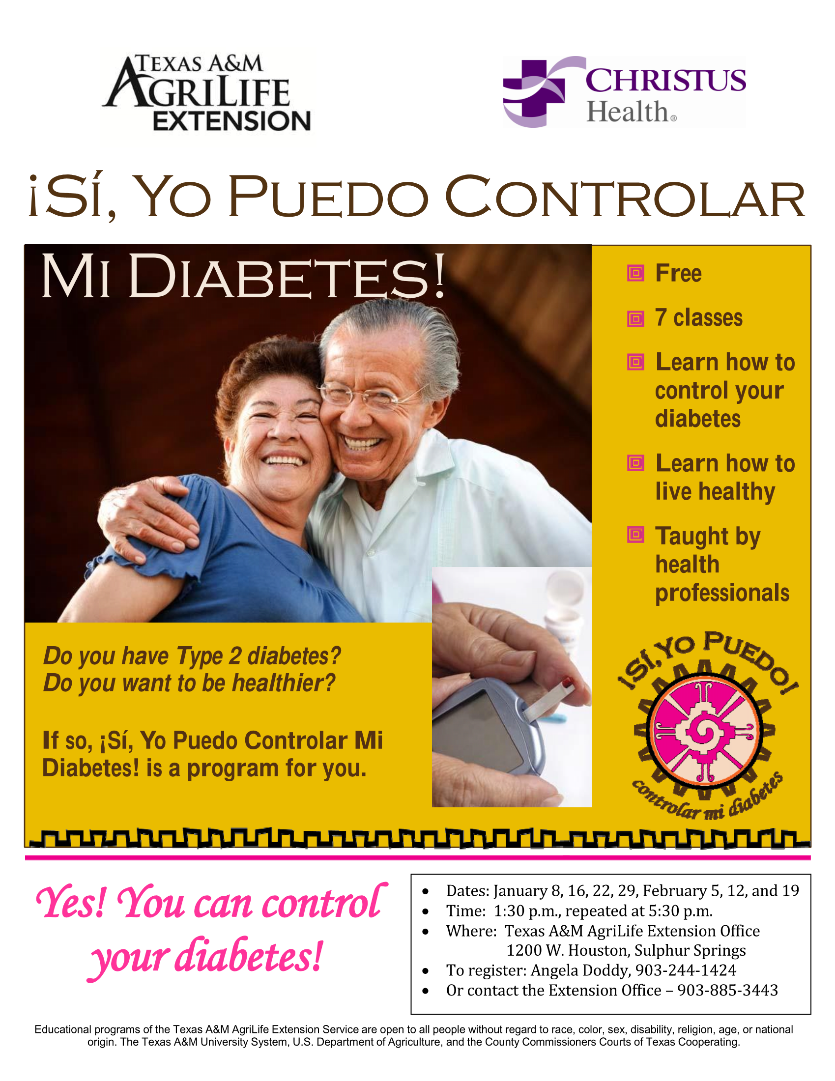 Texas A&M AgriLife Extension and Christus Trinity Clinic Partnering to Present ‘Sí, Yo Puedo Controlar Mi Diabetes’ Spanish Diabetes Classes