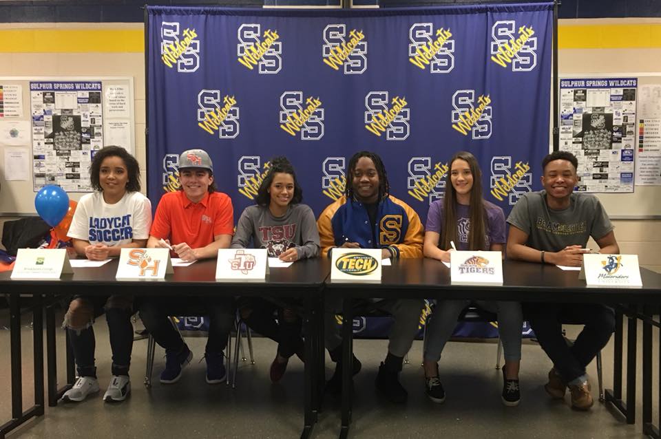 Six Sulphur Springs High School Student-Athletes Sign Letters of Intent to Play at Collegiate Level