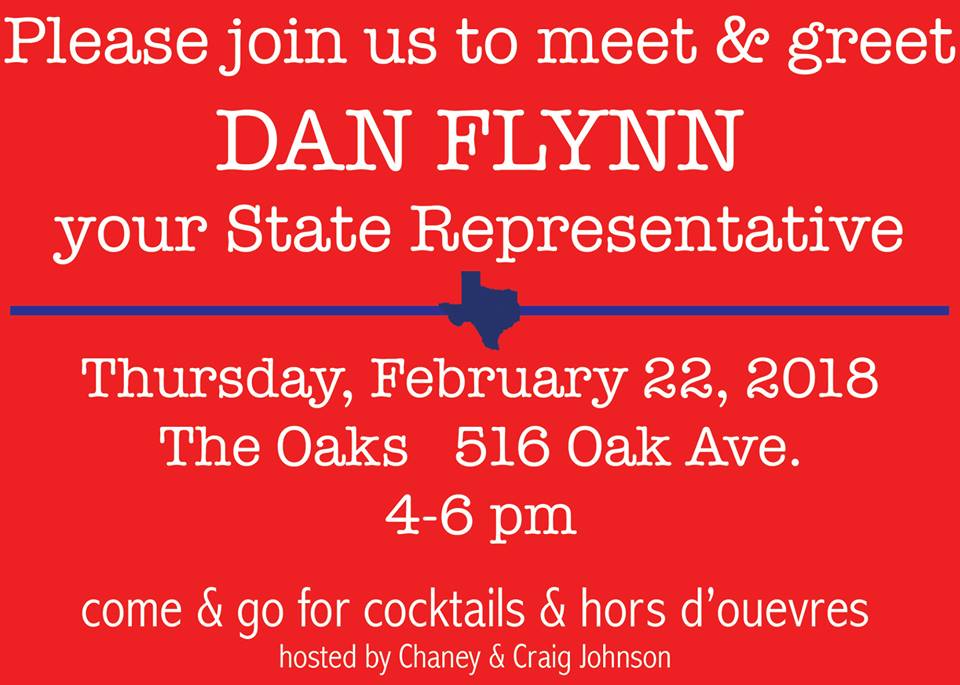 State Representative Dan Flynn Holding Meet and Greet Tonight