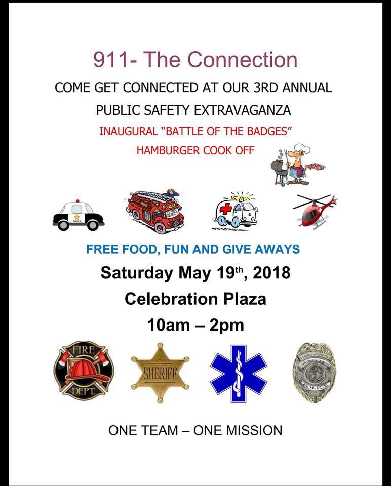 3rd annual 911-The Connection Public Safety Extravaganza Set for May 19th