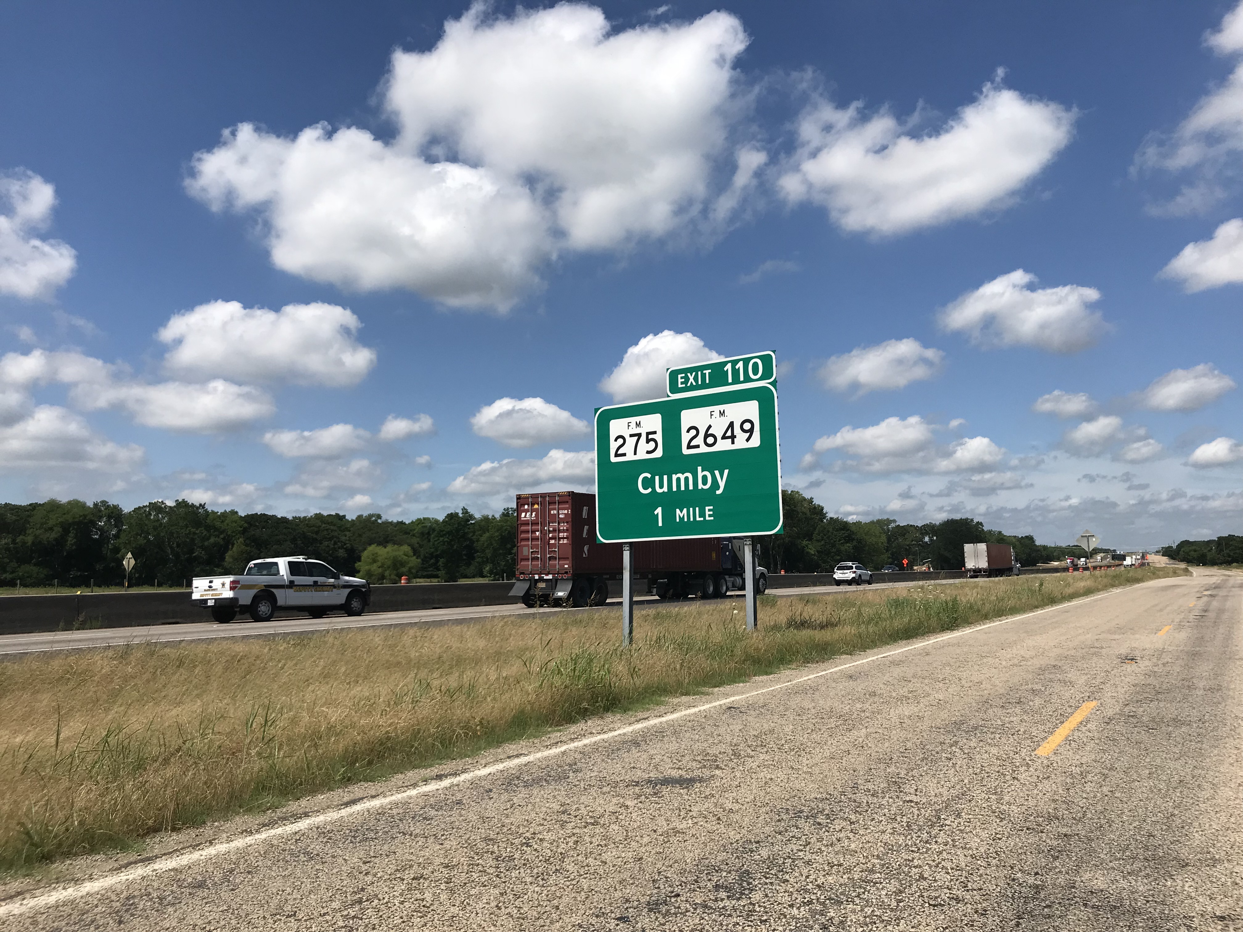 Exit 110 on I-30 West in Cumby Re-Opened