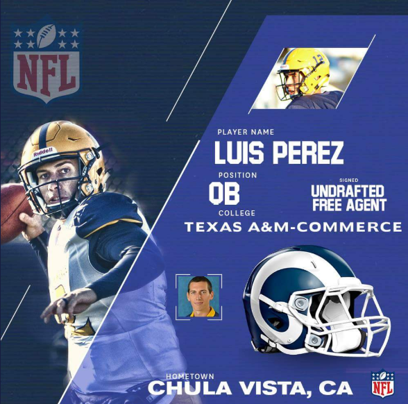 Star Texas A&M-Commerce Quarterback Luis Perez Signs with Los Angeles Rams