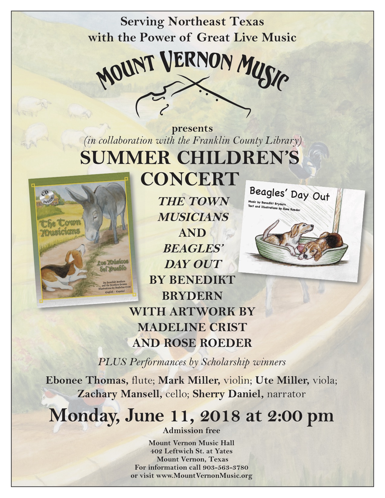 Mount Vernon Music Hosting Free Children’s Concert on Monday June 11th