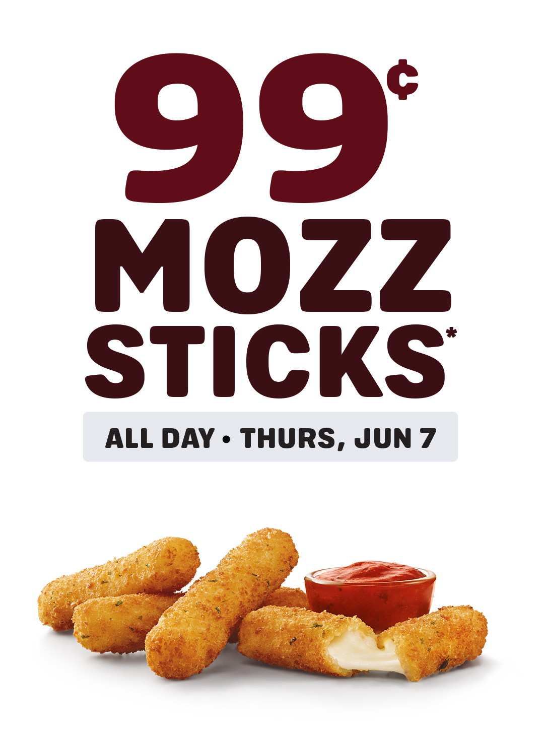Sonic Offering Mozzarella Sticks for 99 Cents on Thursday, June 7th