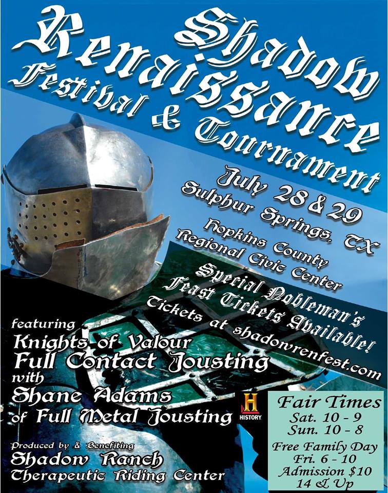 Shadow Renaissance Festival and Tournament Coming to Hopkins County Civic Center This Weekend