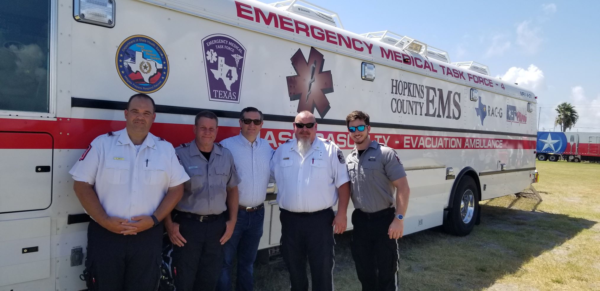 Hopkins County EMS AMBUS, MPV4-01, Attends City of Rockport TX Hurricane Harvey Anniversary Event