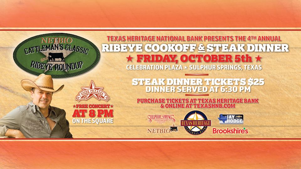 4th Annual Cattleman’s Classic Ribeye Cook-off and Steak Dinner Announces Roger Creager as This Year’s Entertainment for October 5th Event