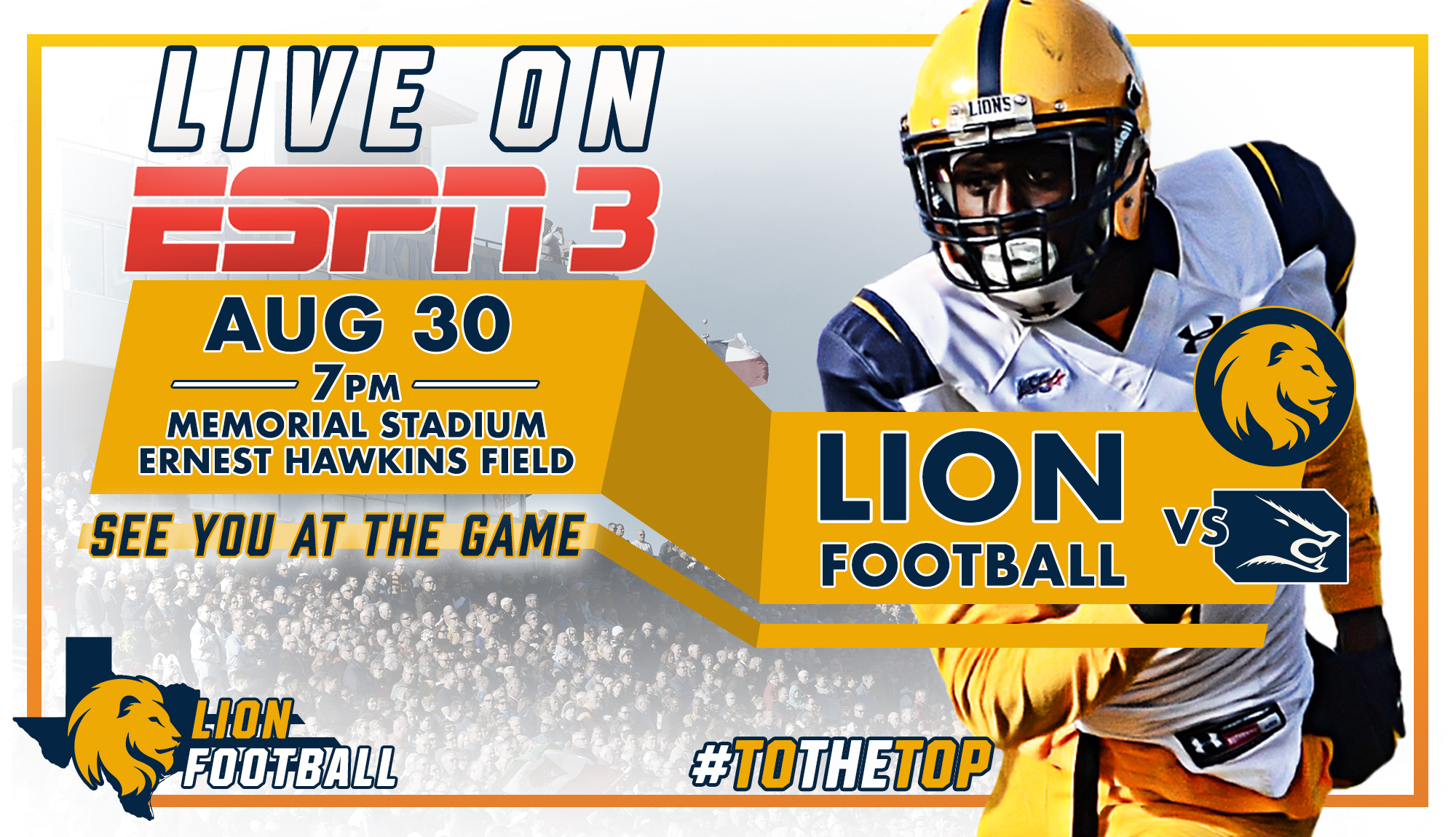 No. 1 Texas A&M Commerce Lions’ season opener vs. A&M-Kingsville to be nationally televised on ESPN3 as part of Division II Showcase