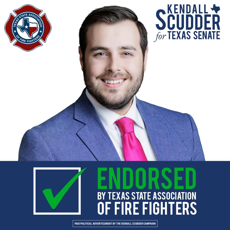 Sulphur Springs Native Kendall Scudder Endorsed by Texas State Association of Fire Fighters for Texas Senate, District 2