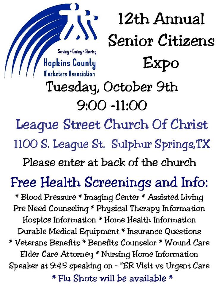 12th Annual Senior Citizens Expo Being Held Tomorrow at League Street Church of Christ