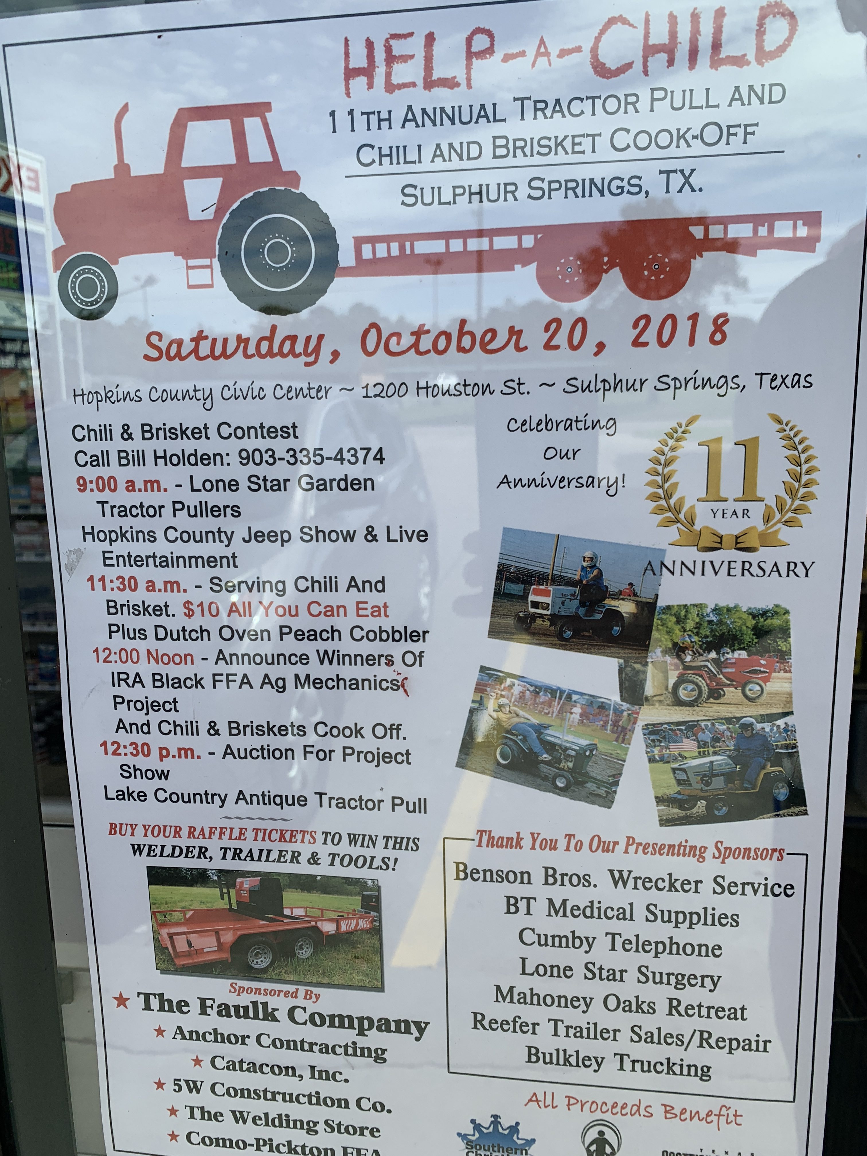 Help-A-Child 11th Annual Tractor Pull and Chili & Brisket Cook-Off on Saturday at Civic Center