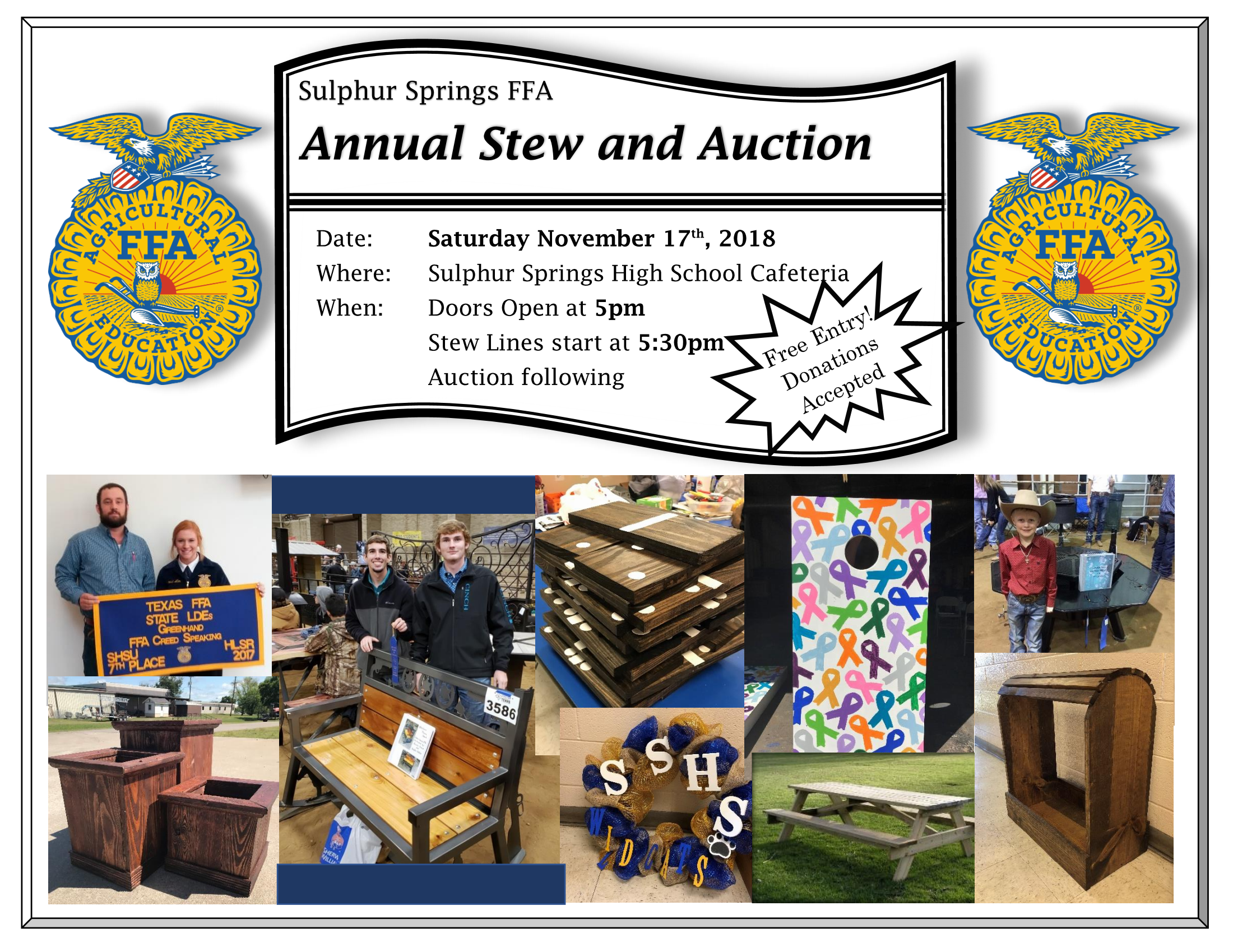 Sulphur Springs Annual Stew and Auction Coming up on Saturday, November 17th