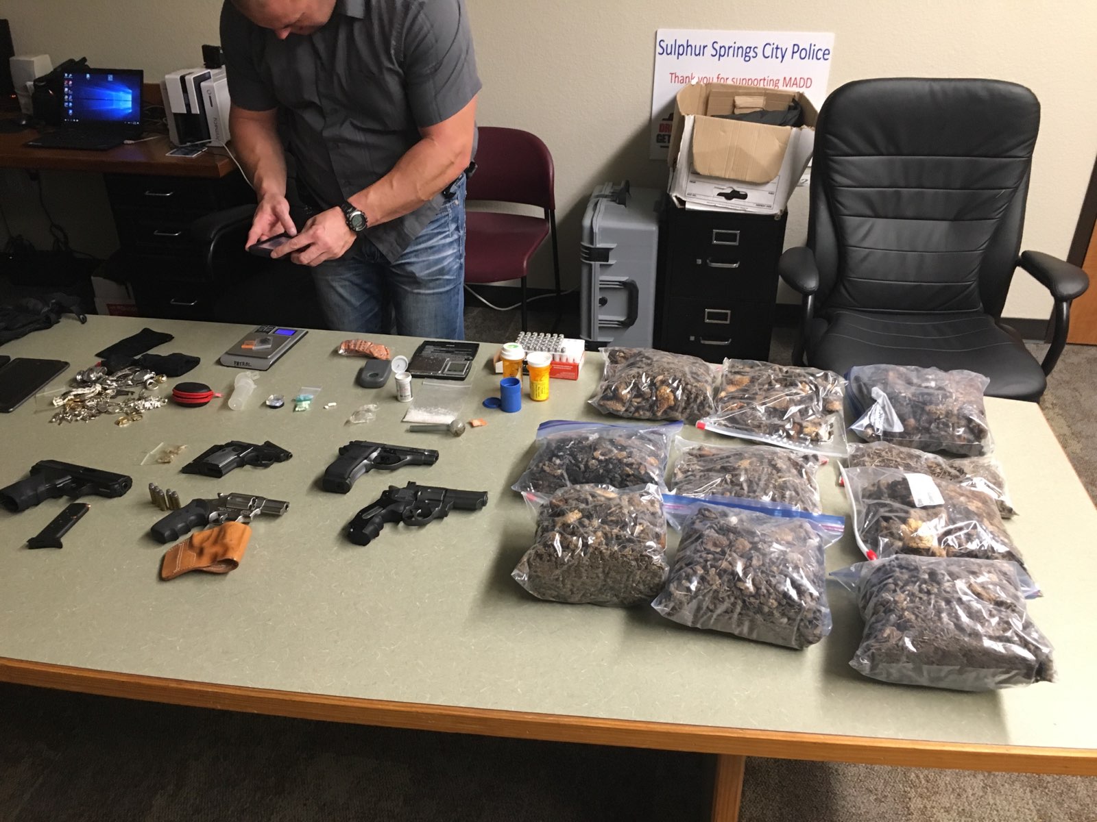 Sulphur Springs Special Crimes Unit Investigation Leads to Arrest of Local Man with Large Quantity of Drugs including Mushrooms, Methamphetamine, and Heroin