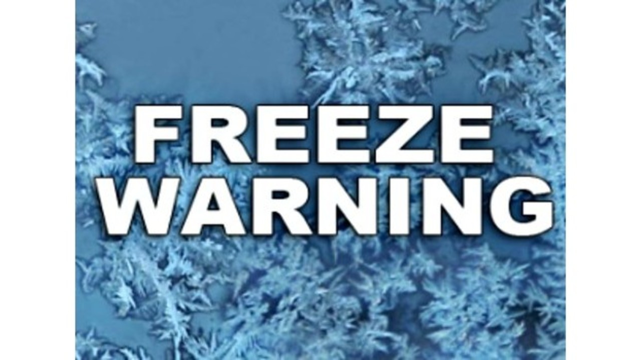 Freeze Warning Remains In Effect From 6 PM Monday To 9 AM Tuesday