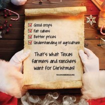 YOUR TEXAS AGRICULTURE MINUTE: What does a Christmas list look like for farmers, ranchers? Presented by Texas Farm Bureau’s Mike Miesse