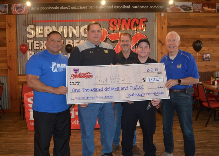 Sulphur Springs ISD Superintendent Mike Lamb Wins Rib Eating Contest. Donates $1,000 Prize to CANHelp.