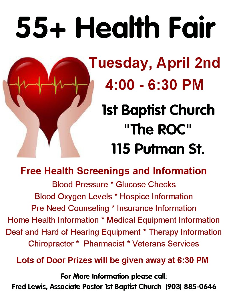 Over 40 Booths to be at 55+ Health Fair on Tuesday, April 2nd