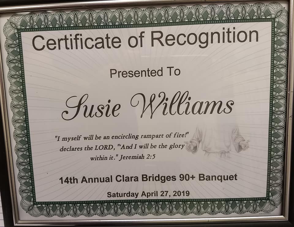 14th Annual Clara Bridges 90+ Banquet Coming Up on Saturday, April 27th