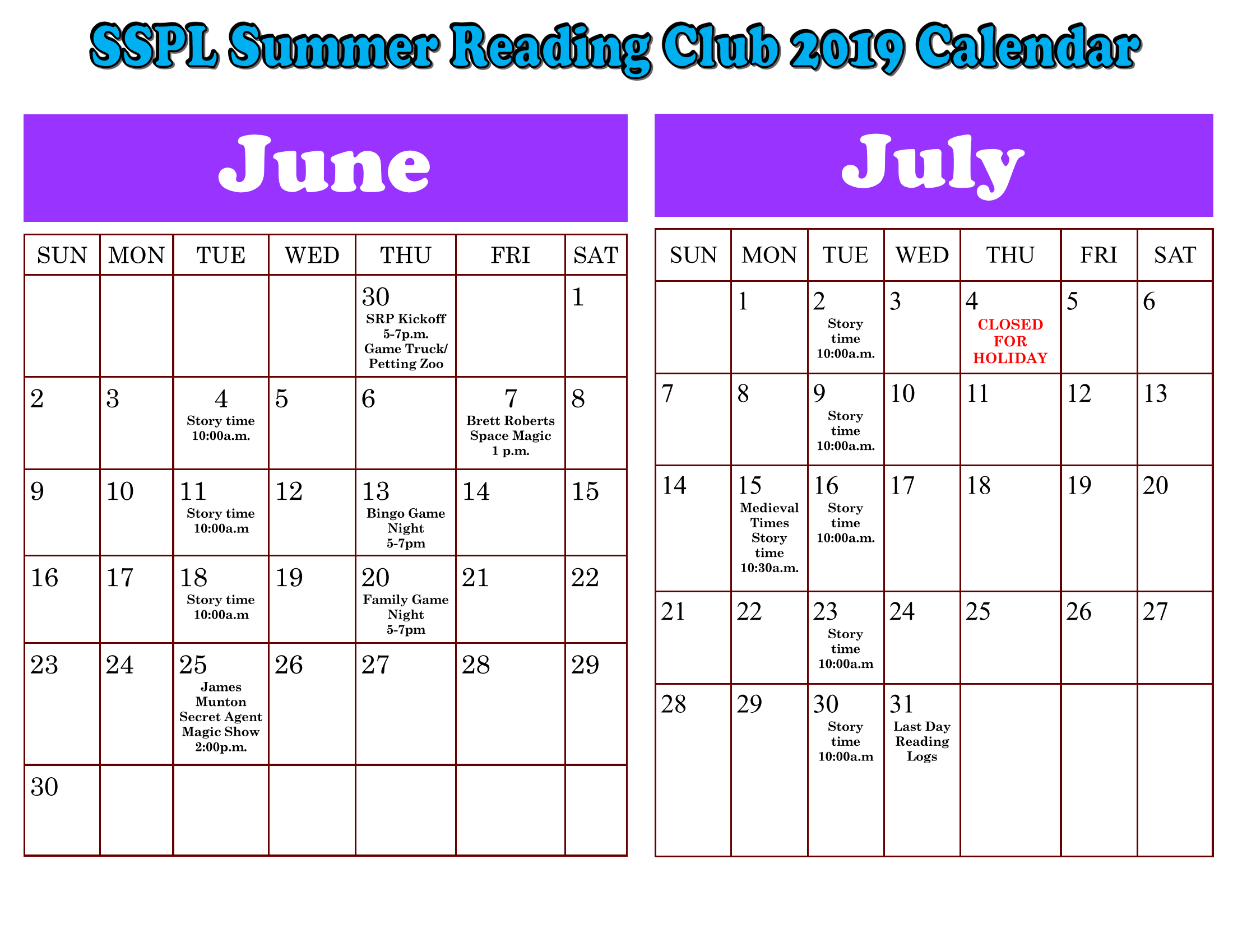 Summer Reading Program at Sulphur Springs Public Library Kicks-Off May 30th and Continues All Summer.
