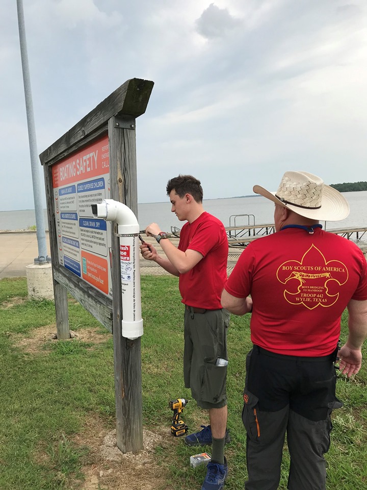 Eagle Scout Installs Five Monofilament Recycling Stations at Cooper Lake State Park