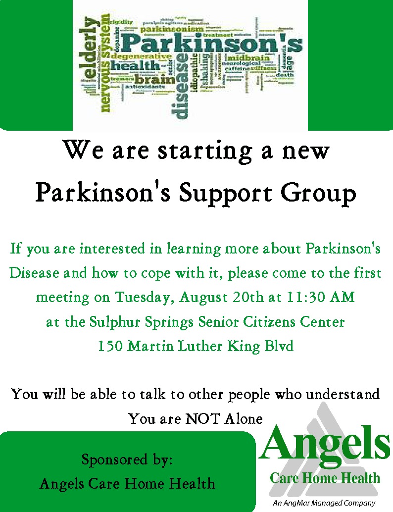 New Parkinson’s Support Group Will Hold First Meeting Tuesday, August 20th