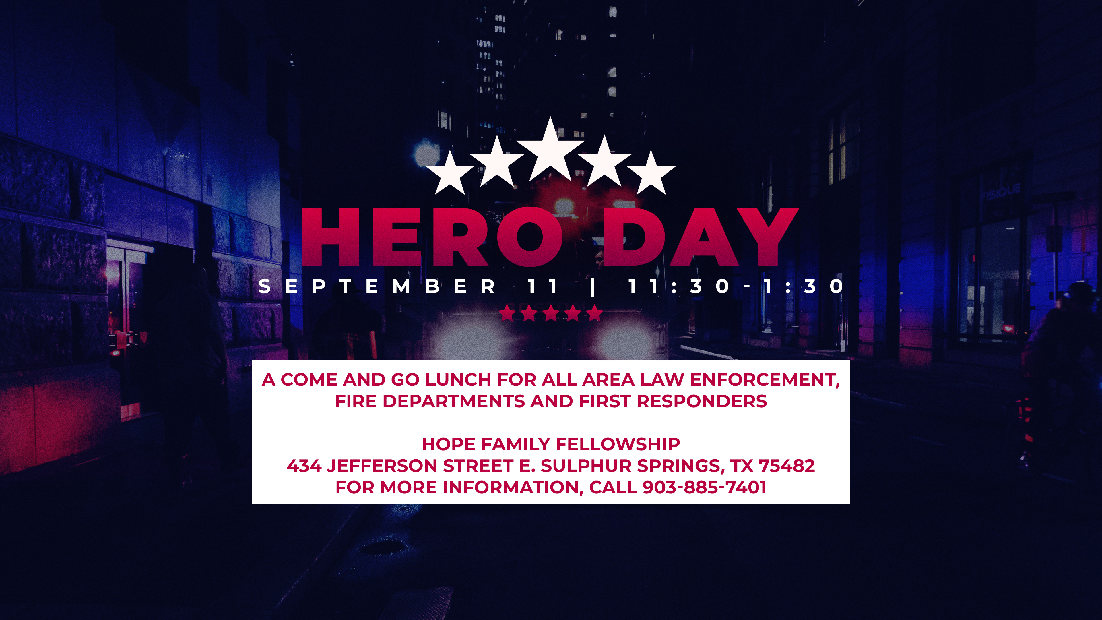 Hope Family Fellowship to Host Hero Day for Local First Responders on September 11th