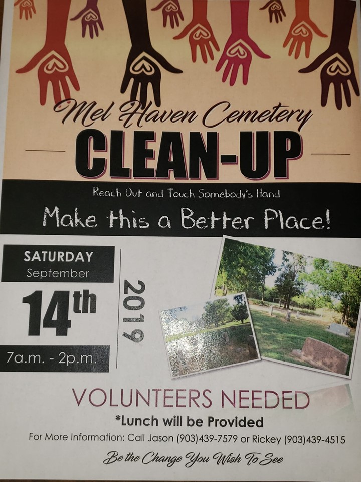 Community Asked to Come Out to Mel Haven Cemetery Clean-Up on Saturday
